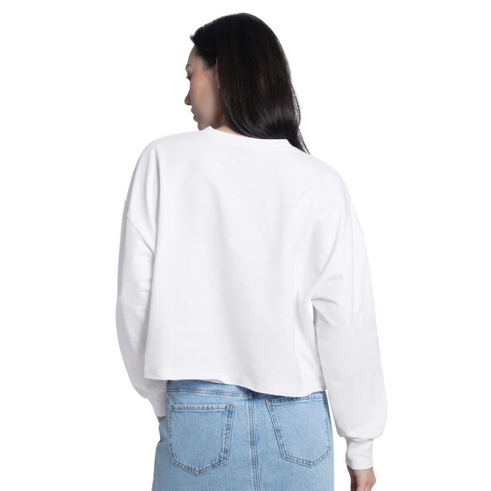 White Arizona Diamondbacks G-III 4Her by Carl Banks Women's Bleachers Cropped Pullover Sweatshirt