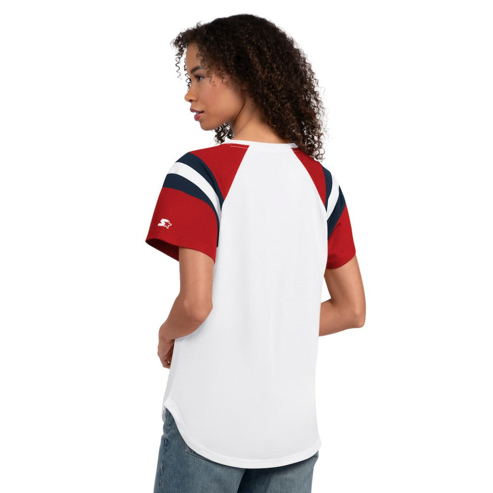 White Washington Nationals Starter Women's Game On Notch Neck T-Shirt