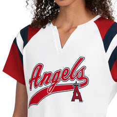 White Los Angeles Angels Starter Women's Game On Notch Neck T-Shirt
