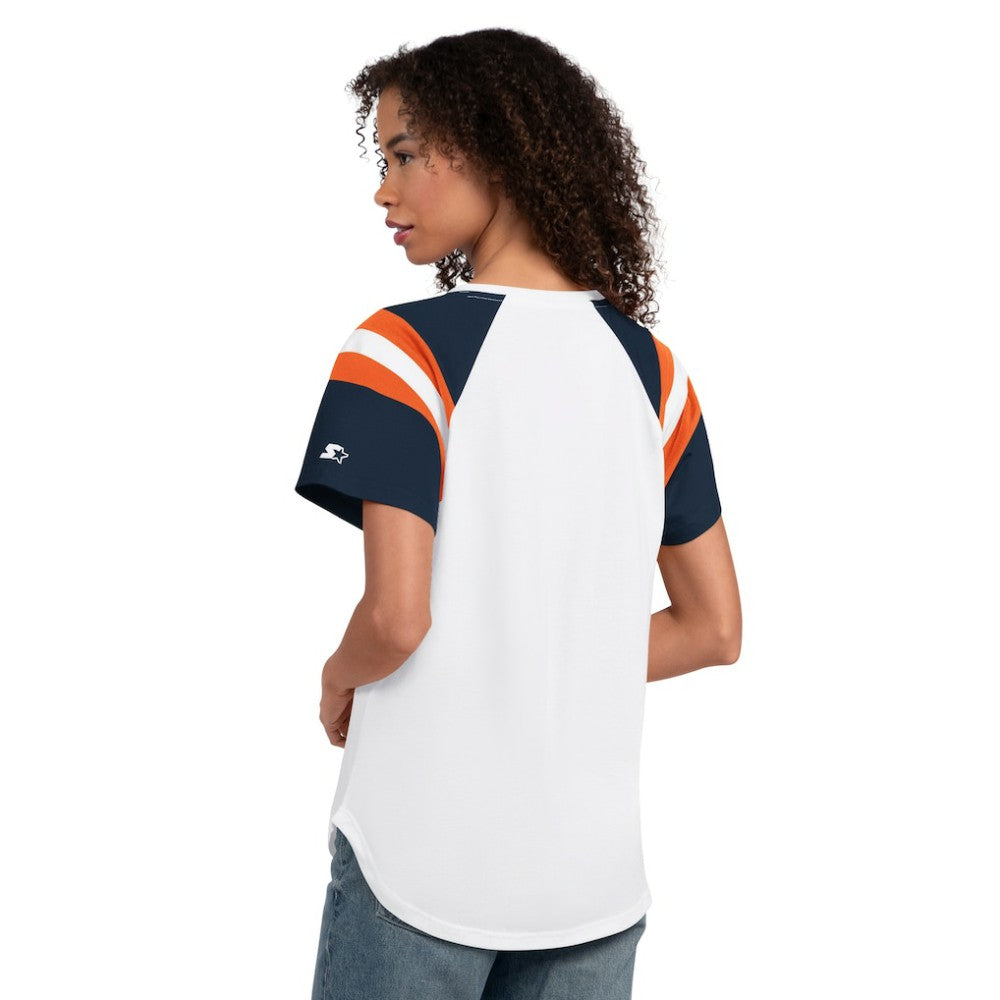 White Detroit Tigers Starter Women's Game On Notch Neck T-Shirt