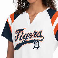 White Detroit Tigers Starter Women's Game On Notch Neck T-Shirt