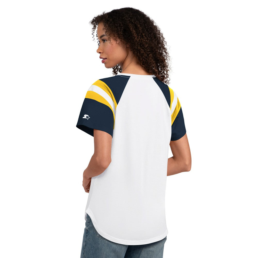 White Milwaukee Brewers Starter Women's Game On Notch Neck T-Shirt
