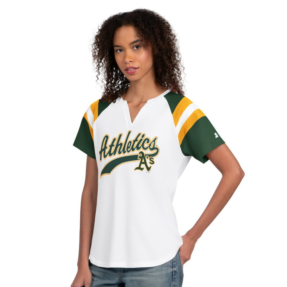White Athletics Starter Women's Game On Notch Neck T-Shirt