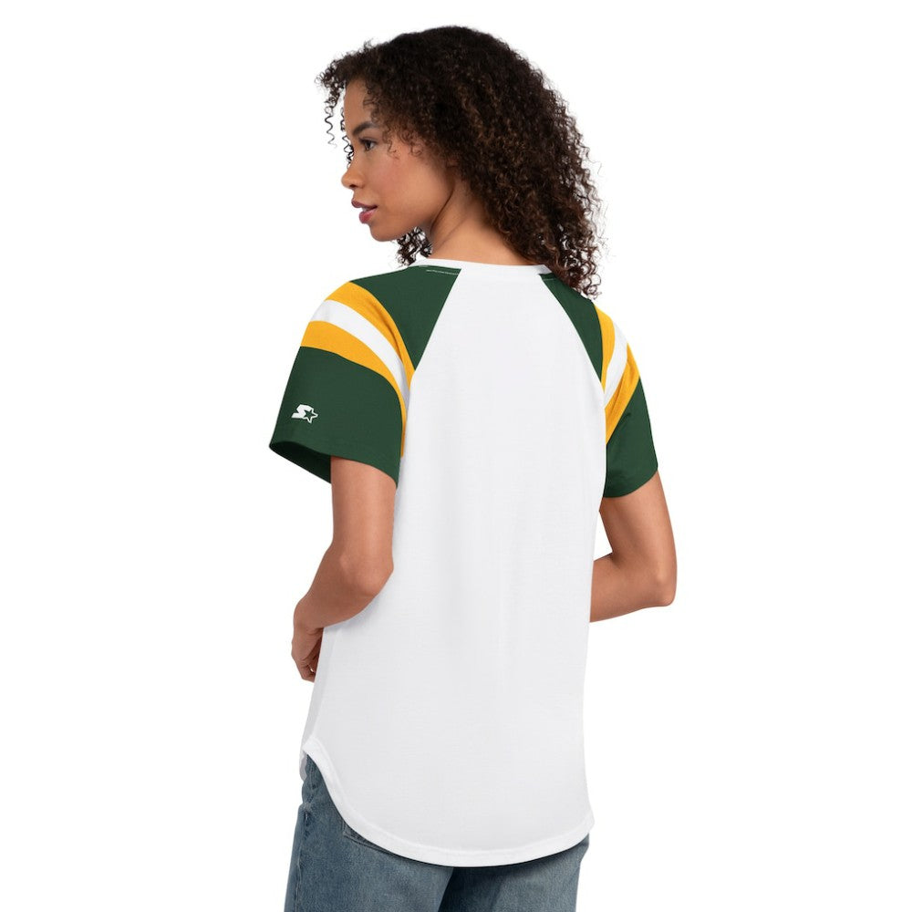 White Athletics Starter Women's Game On Notch Neck T-Shirt