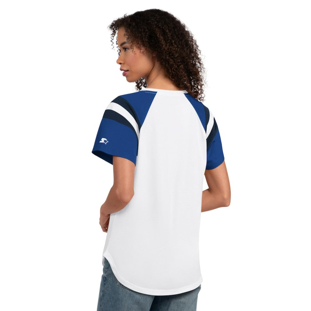 White Toronto Blue Jays Starter Women's Game On Notch Neck T-Shirt