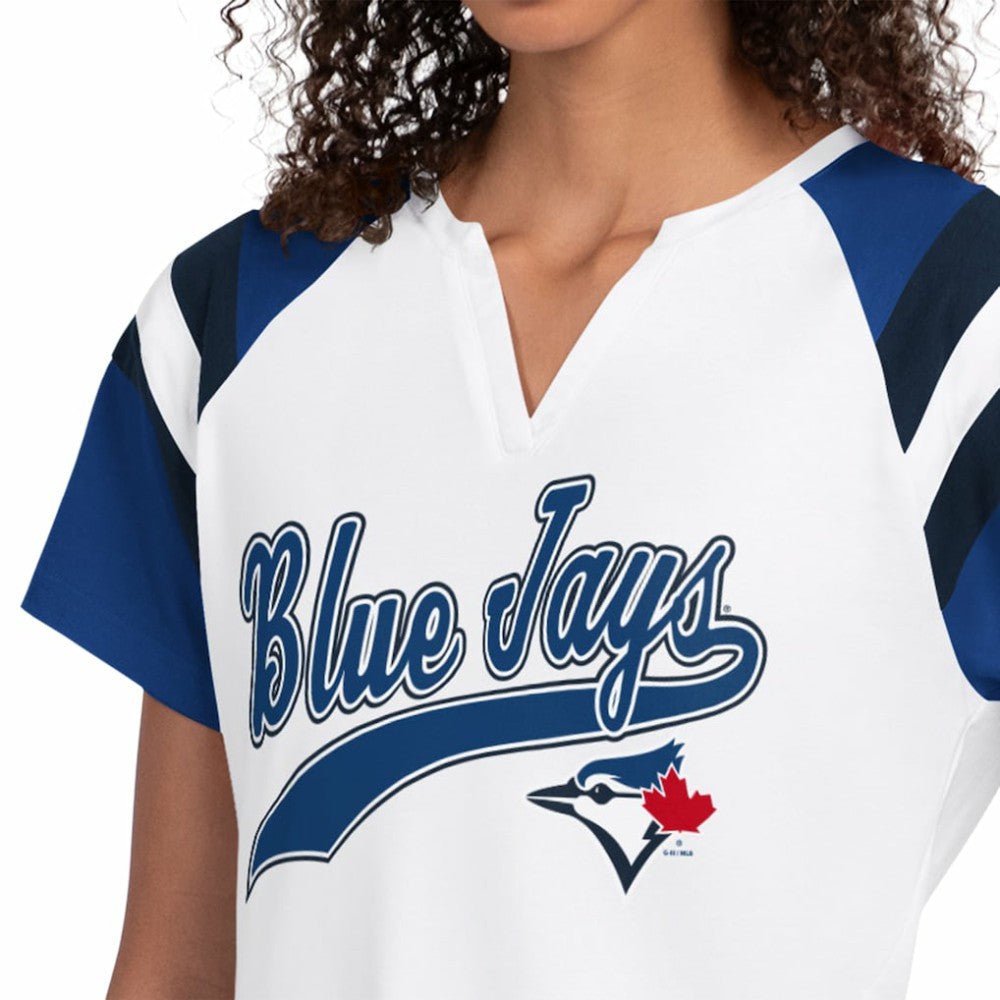 White Toronto Blue Jays Starter Women's Game On Notch Neck T-Shirt