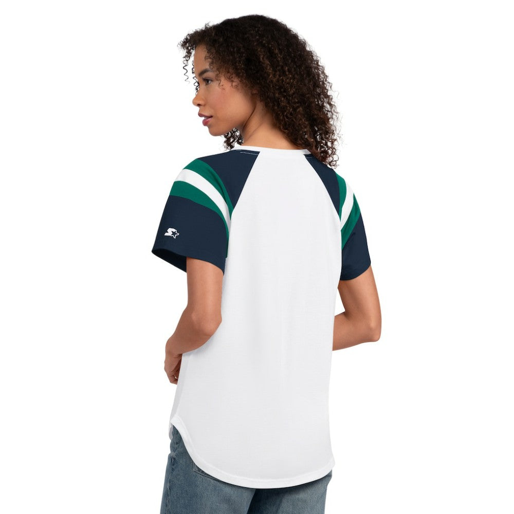 White Seattle Mariners Starter Women's Game On Notch Neck T-Shirt