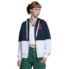 Navy/Heather Gray Cleveland Guardians Starter Women's Wishbone Full-Zip Hoodie