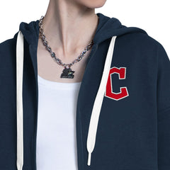 Navy/Heather Gray Cleveland Guardians Starter Women's Wishbone Full-Zip Hoodie