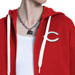Red/Heather Gray Cincinnati Reds Starter Women's Wishbone Full-Zip Hoodie