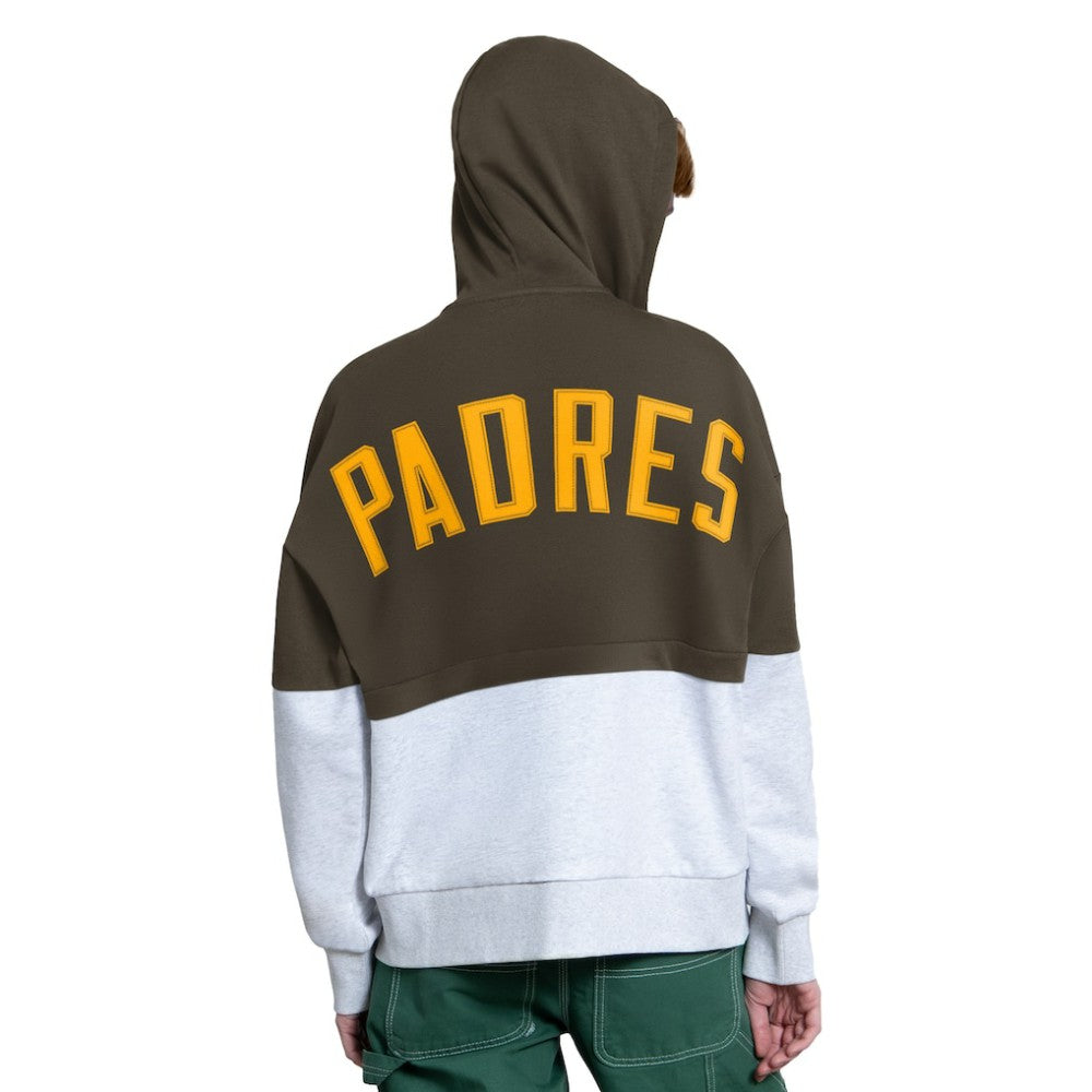 Brown/Heather Gray San Diego Padres Starter Women's Wishbone Full-Zip Hoodie