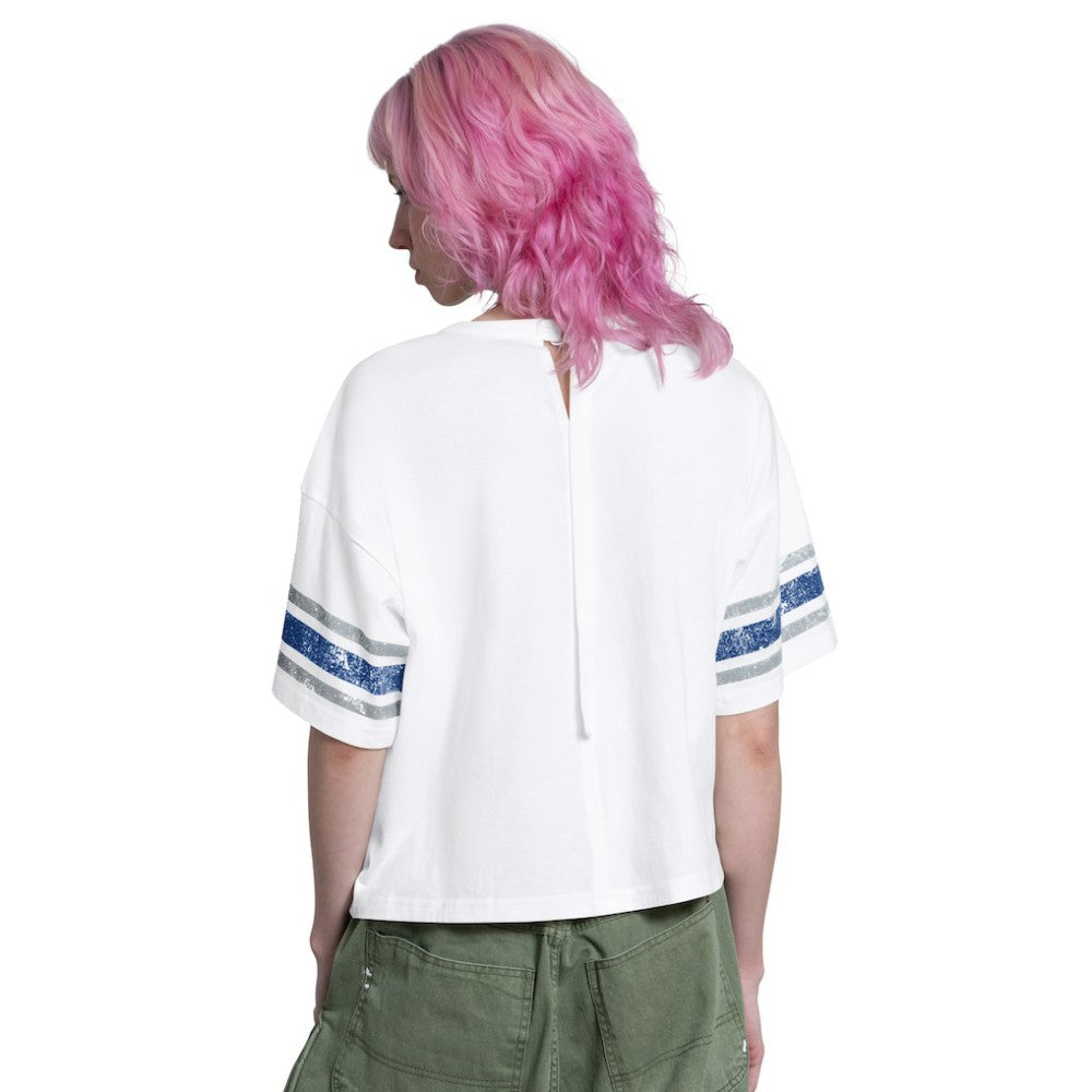 White Los Angeles Dodgers Starter Women's Cropped Hurry Up Offense T-Shirt