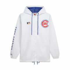 White Chicago Cubs Mitchell & Ness Big & Tall Full-Snap Hooded Jacket