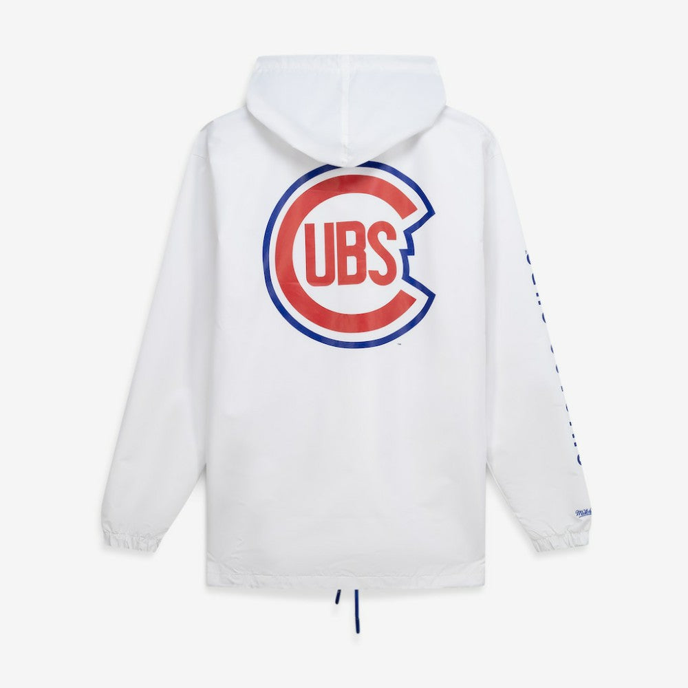 White Chicago Cubs Mitchell & Ness Big & Tall Full-Snap Hooded Jacket