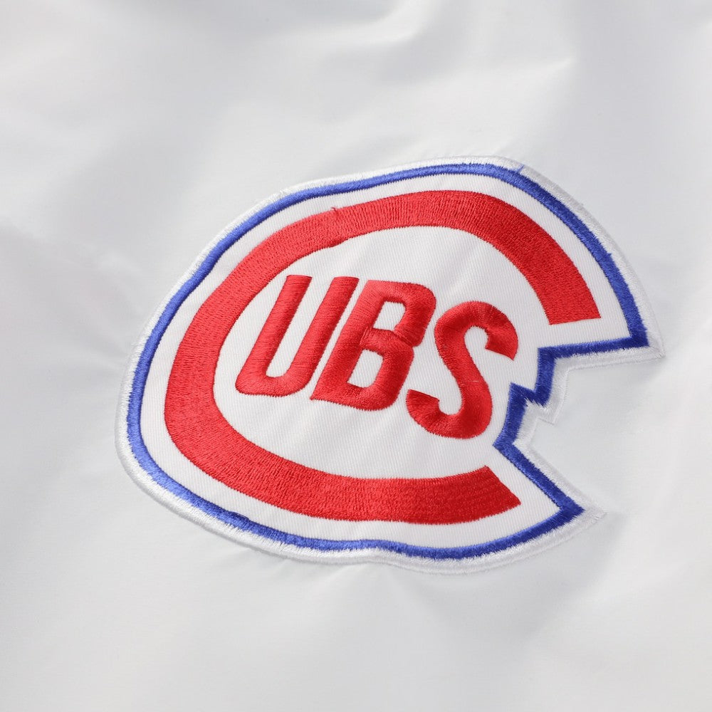 White Chicago Cubs Mitchell & Ness Big & Tall Full-Snap Hooded Jacket