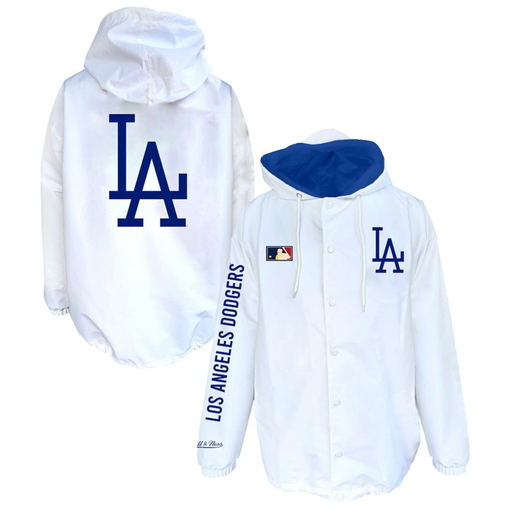 White Los Angeles Dodgers Mitchell & Ness Big & Tall Full-Snap Hooded Jacket