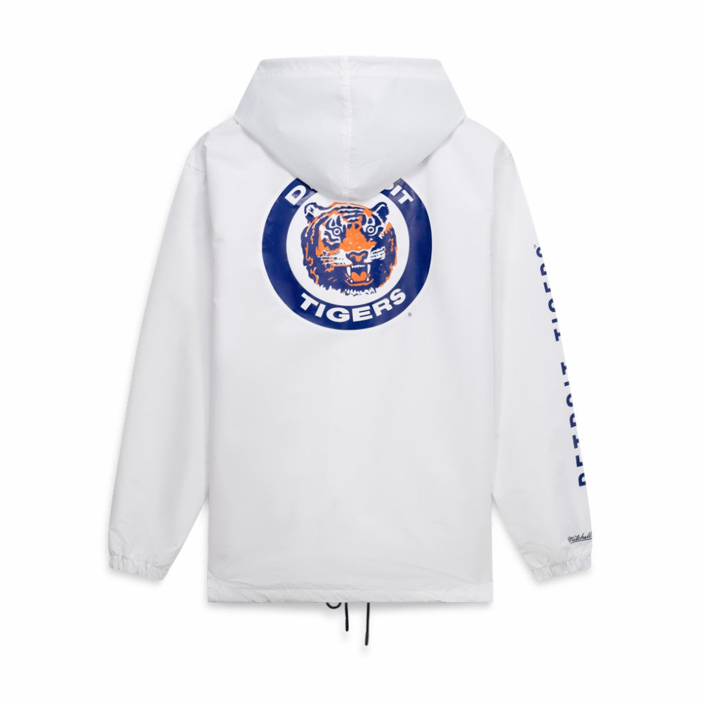 White Detroit Tigers Mitchell & Ness Big & Tall Full-Snap Hooded Jacket