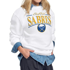 NHL Buffalo Sabres Starter Women's Arch Stripe Fleece Sweatshirt