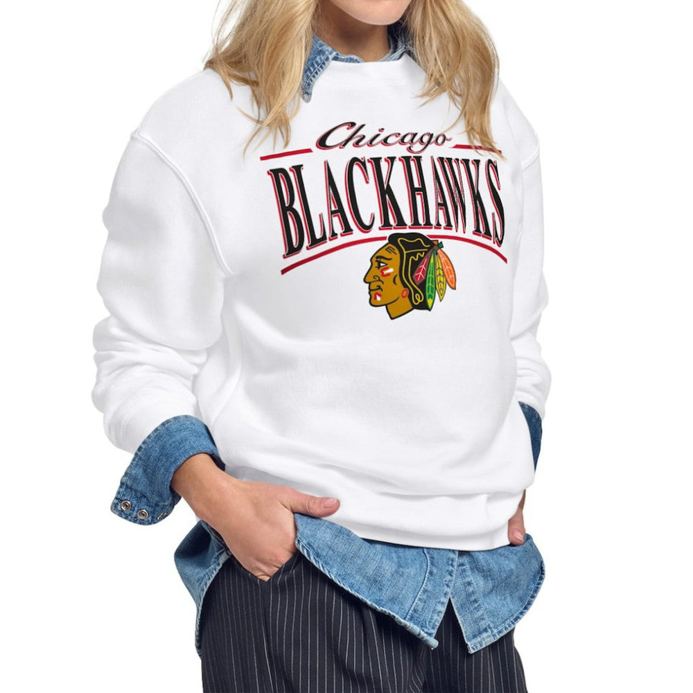 NHL Chicago Blackhawks Starter Women's Arch Stripe Fleece Sweatshirt