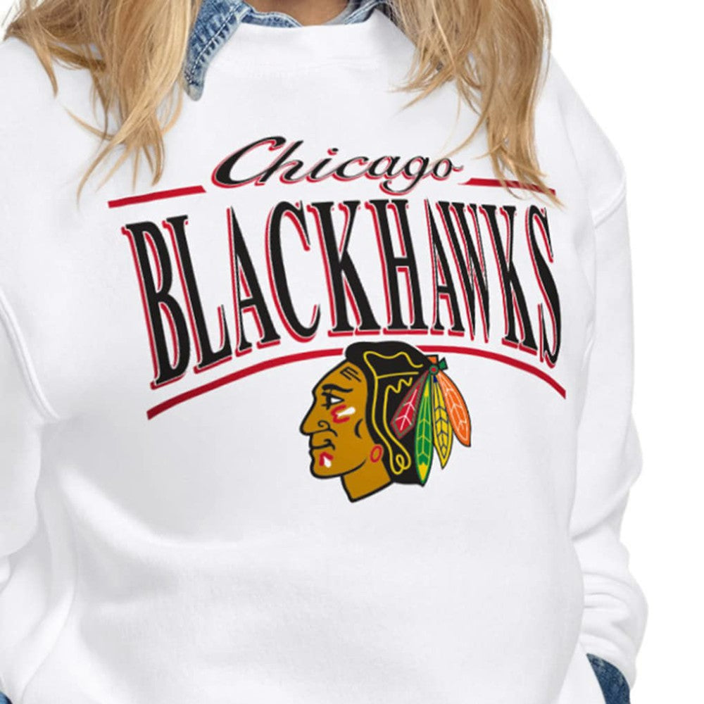 NHL Chicago Blackhawks Starter Women's Arch Stripe Fleece Sweatshirt