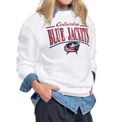 NHL Columbus Blue Jackets Starter Women's Arch Stripe Fleece Sweatshirt