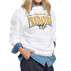 NHL Nashville Predators Starter Women's Arch Stripe Fleece Sweatshirt