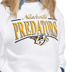 NHL Nashville Predators Starter Women's Arch Stripe Fleece Sweatshirt
