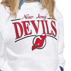 NHL New Jersey Devils Starter Women's Arch Stripe Fleece Sweatshirt