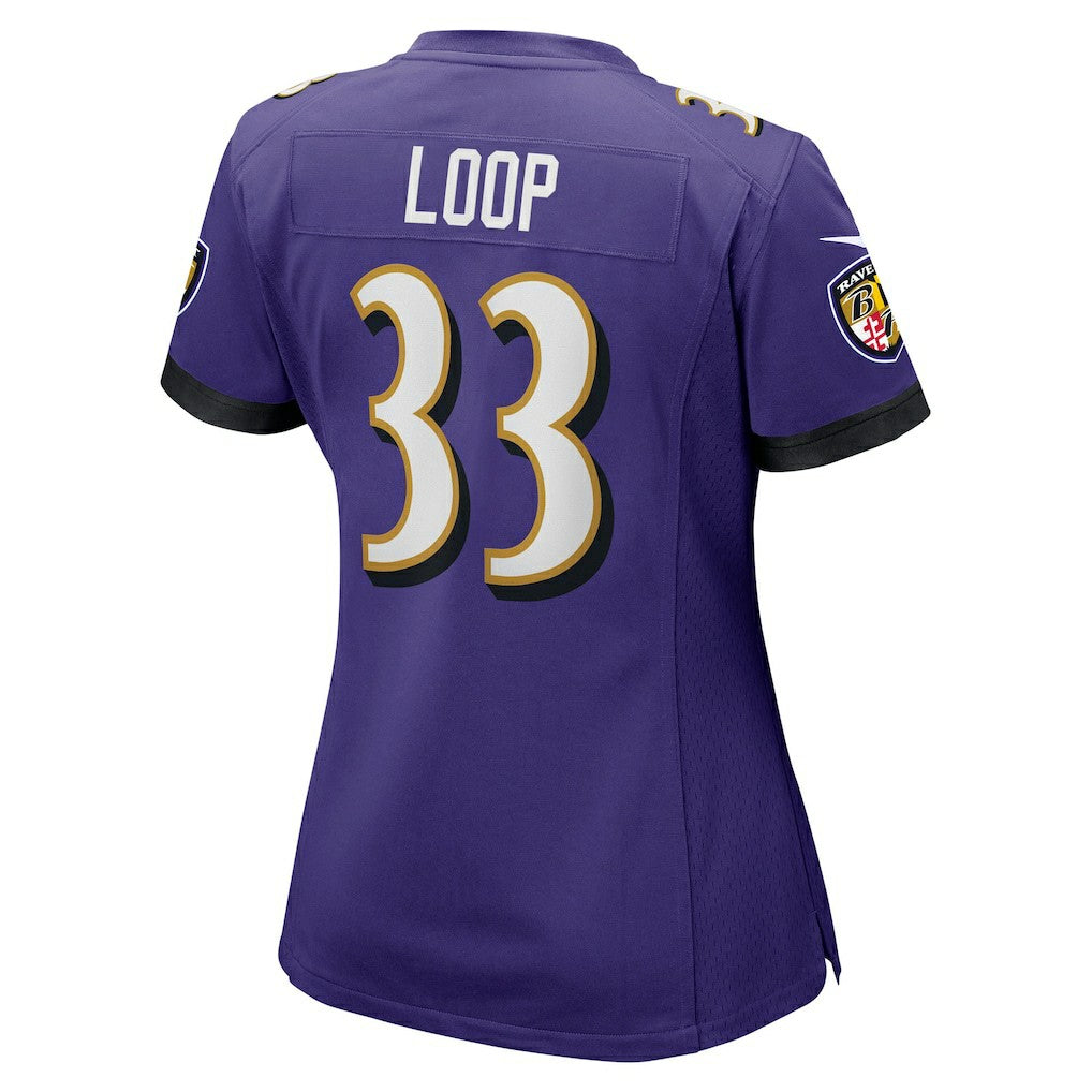 Tyler Loop  Women's Team Game Jersey - Baltimore Ravens Jerseys