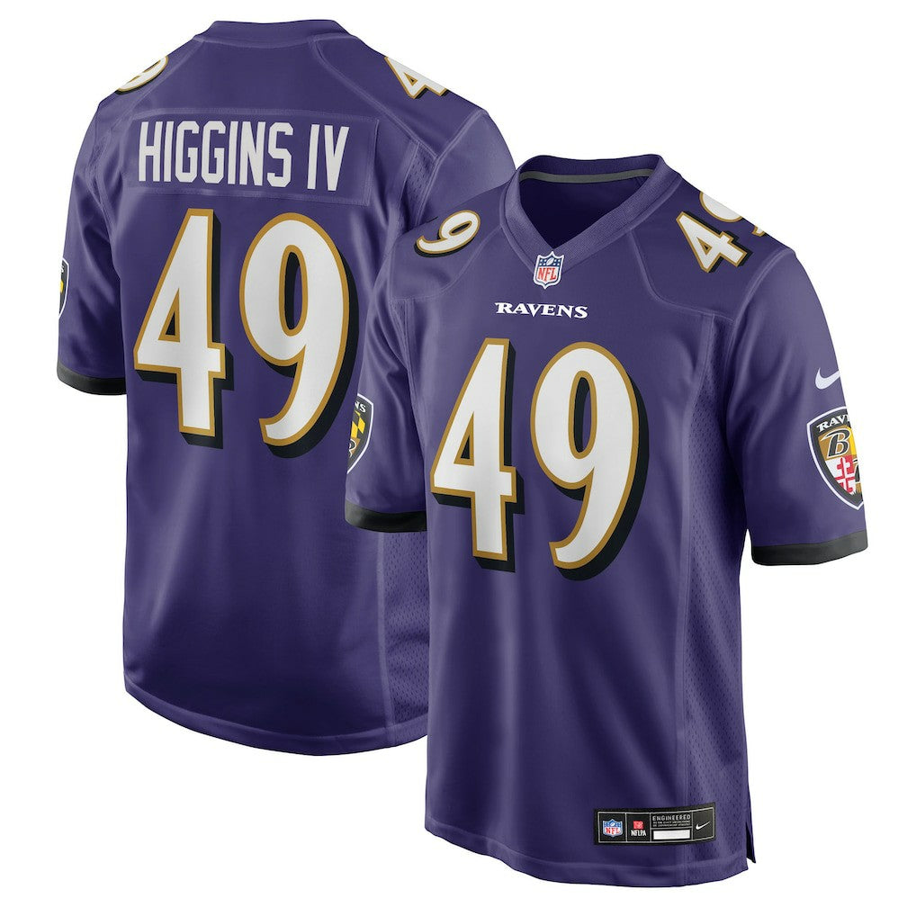 Jay Higgins IV  Team Game Jersey - Baltimore Ravens Jerseys