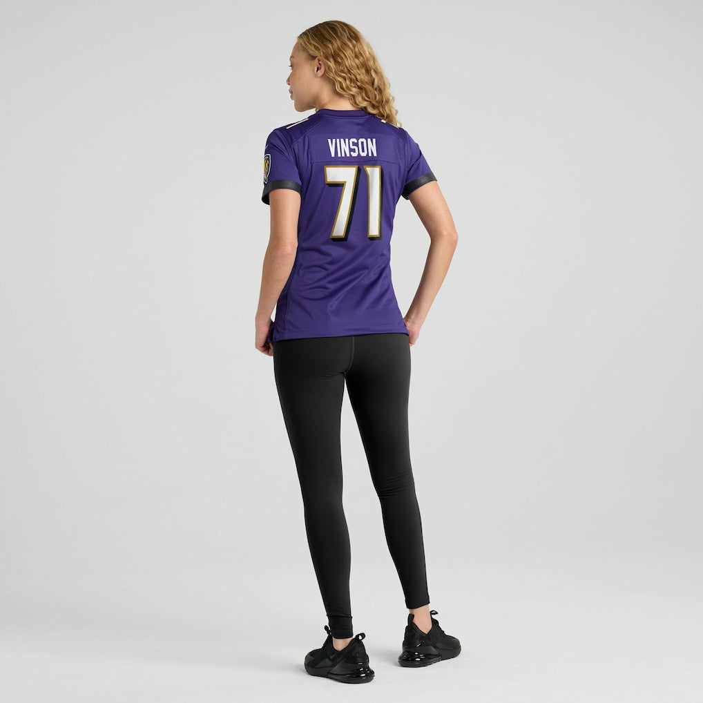 Carson Vinson  Women's Team Game Jersey - Baltimore Ravens Jerseys