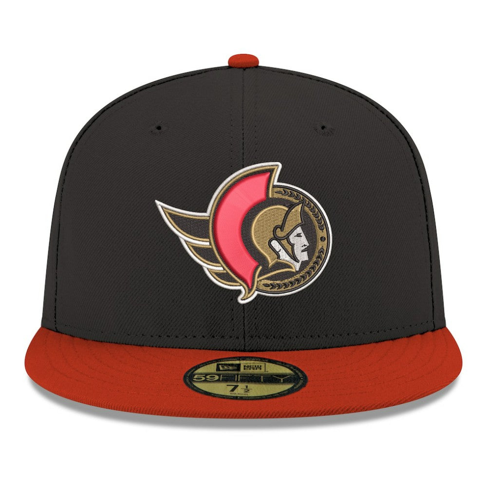 NHL Ottawa Senators New Era Core Logo Two-Tone 59FIFTY Fitted Hat