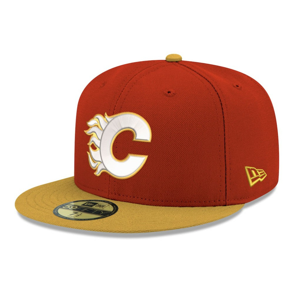 NHL Calgary Flames New Era Core Logo Two-Tone 59FIFTY Fitted Hat