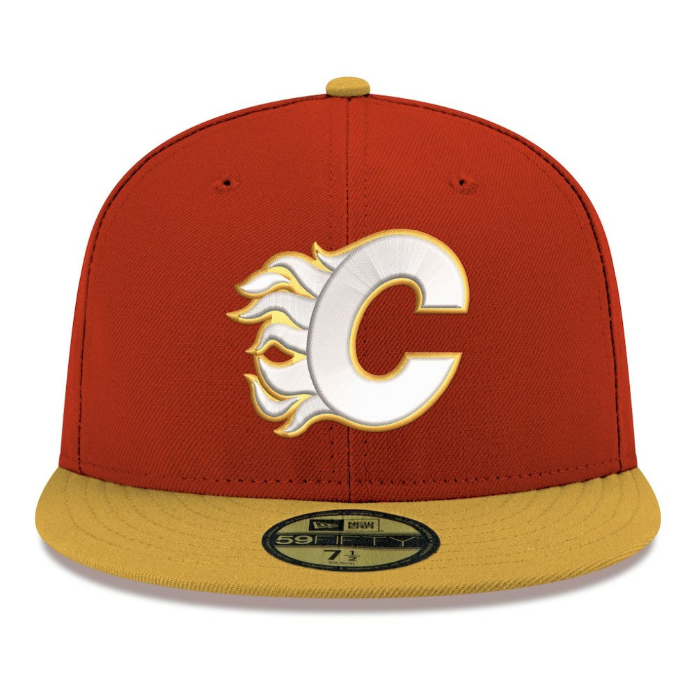 NHL Calgary Flames New Era Core Logo Two-Tone 59FIFTY Fitted Hat