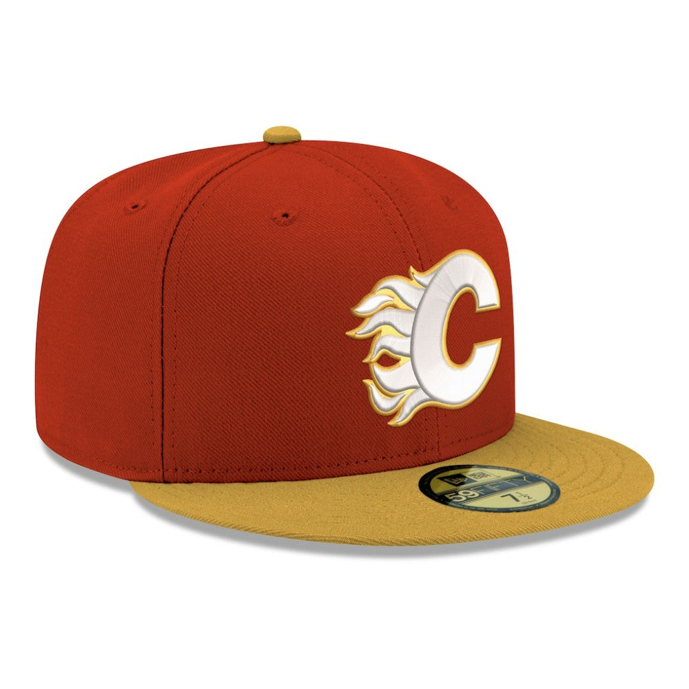 NHL Calgary Flames New Era Core Logo Two-Tone 59FIFTY Fitted Hat