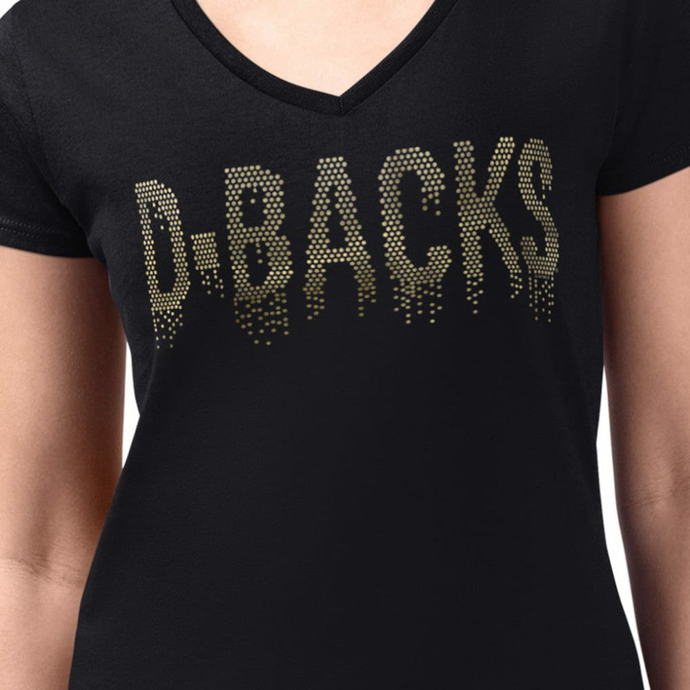Black Arizona Diamondbacks G-III 4Her by Carl Banks Women's Metallic Drop Lightweight V-Neck T-Shirt