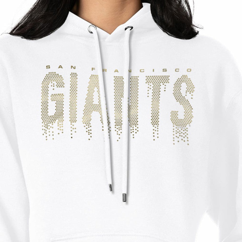 White San Francisco Giants G-III 4Her by Carl Banks Women's Metallic Drop Fleece Hoodie