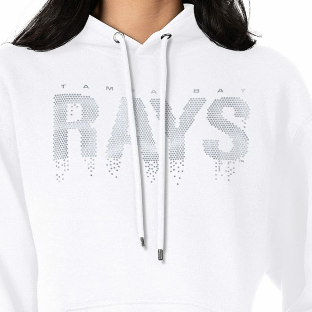 White Tampa Bay Rays G-III 4Her by Carl Banks Women's Metallic Drop Fleece Hoodie
