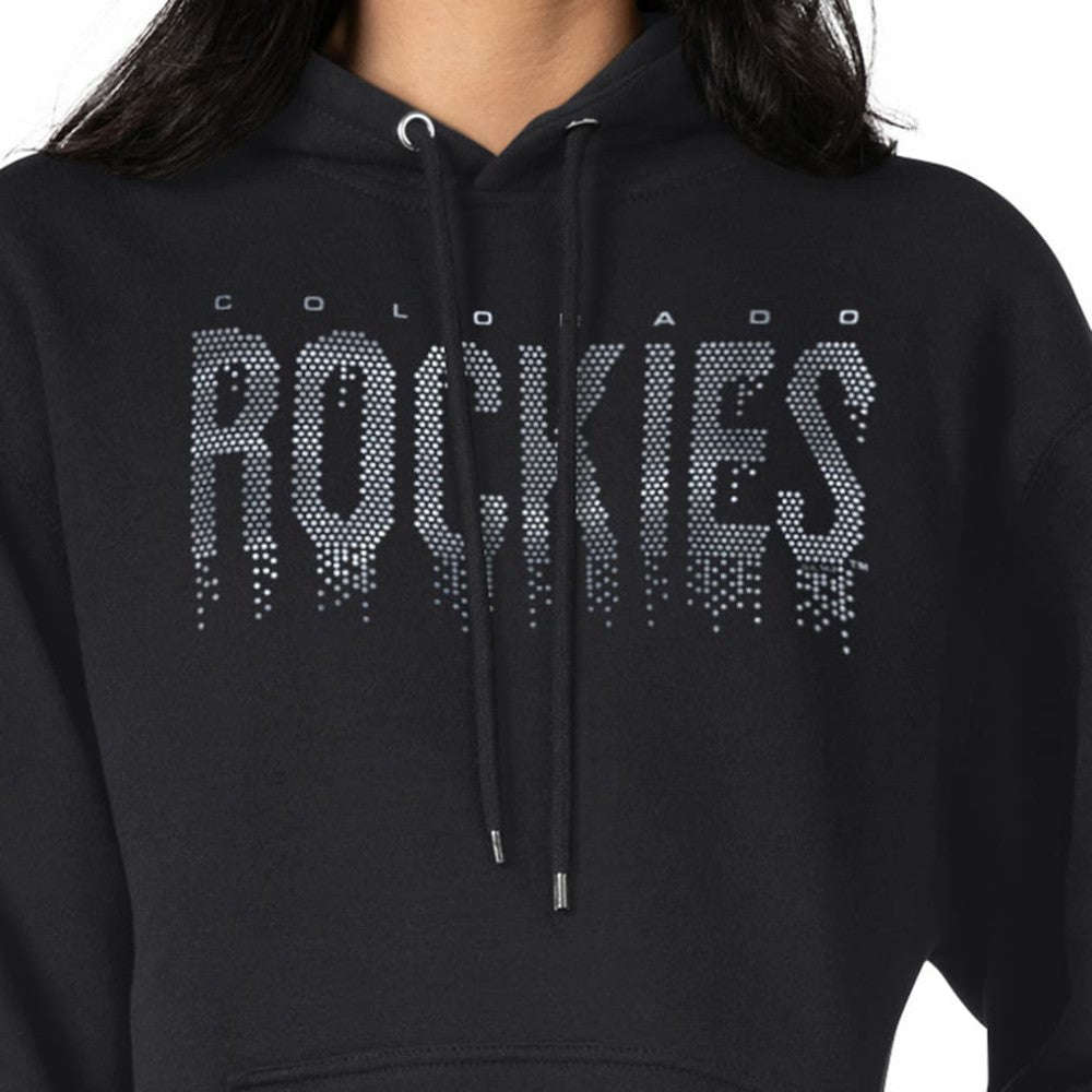 Black Colorado Rockies G-III 4Her by Carl Banks Women's Metallic Drop Fleece Hoodie