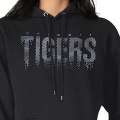 Black Detroit Tigers G-III 4Her by Carl Banks Women's Metallic Drop Fleece Hoodie