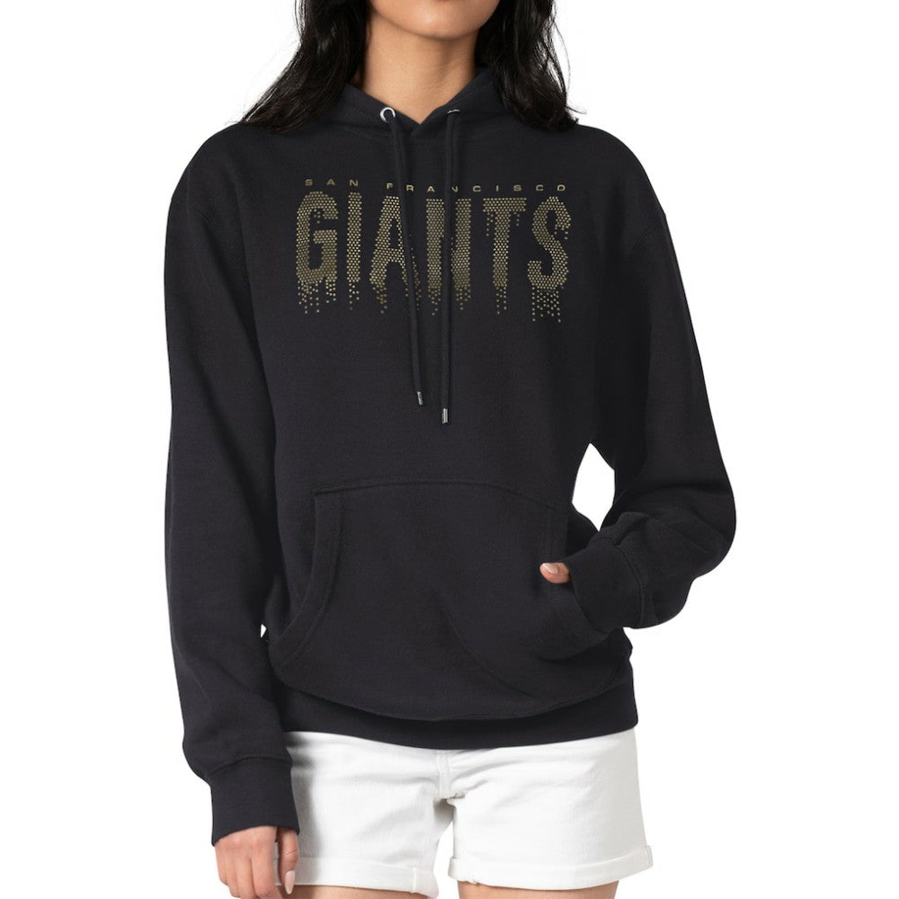 Black San Francisco Giants G-III 4Her by Carl Banks Women's Metallic Drop Fleece Hoodie