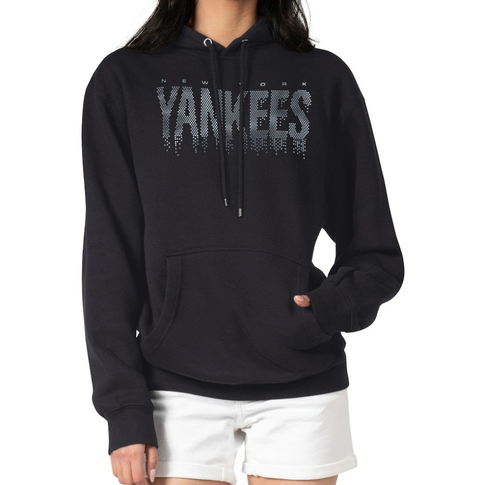 Black New York Yankees G-III 4Her by Carl Banks Women's Metallic Drop Fleece Hoodie