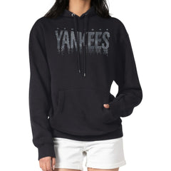 Black New York Yankees G-III 4Her by Carl Banks Women's Metallic Drop Fleece Hoodie