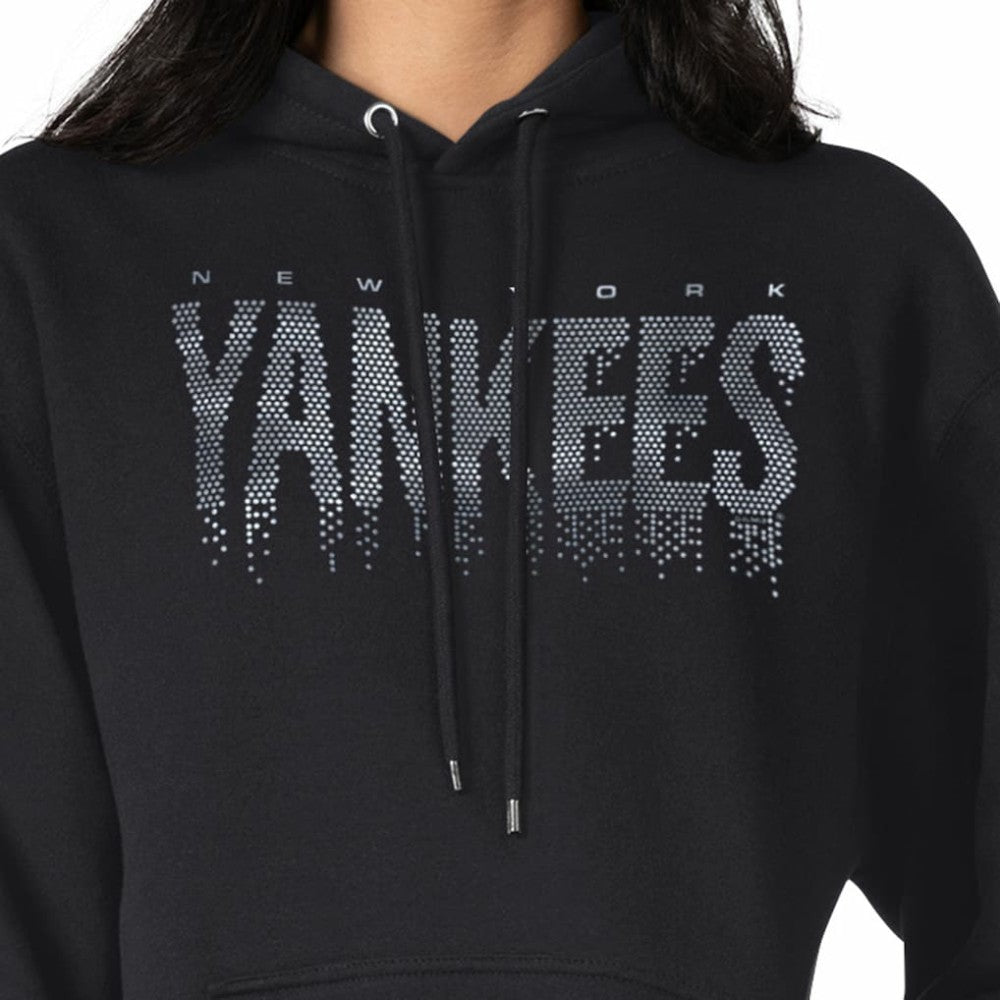Black New York Yankees G-III 4Her by Carl Banks Women's Metallic Drop Fleece Hoodie