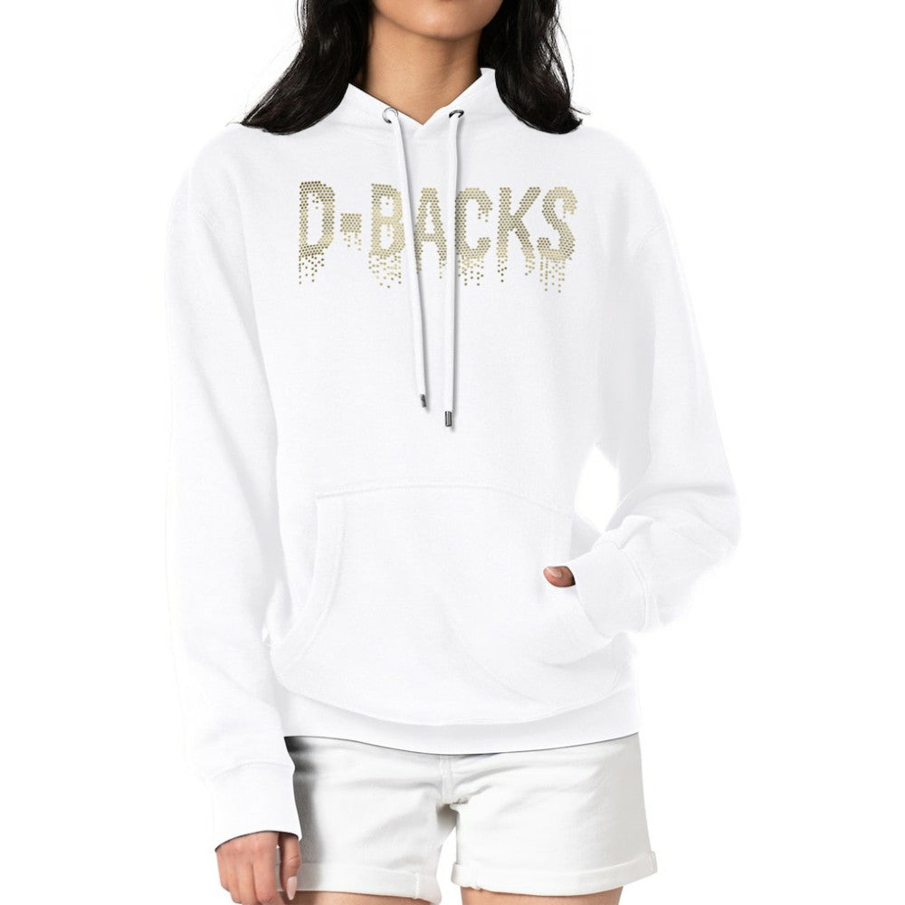 White Arizona Diamondbacks G-III 4Her by Carl Banks Women's Metallic Drop Fleece Hoodie