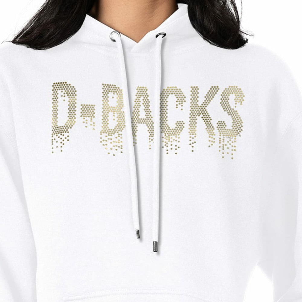 White Arizona Diamondbacks G-III 4Her by Carl Banks Women's Metallic Drop Fleece Hoodie