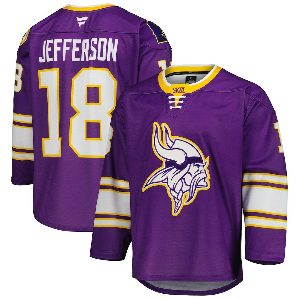 Justin Jefferson  Hockey Jersey - Minnesota Vikings Jerseys