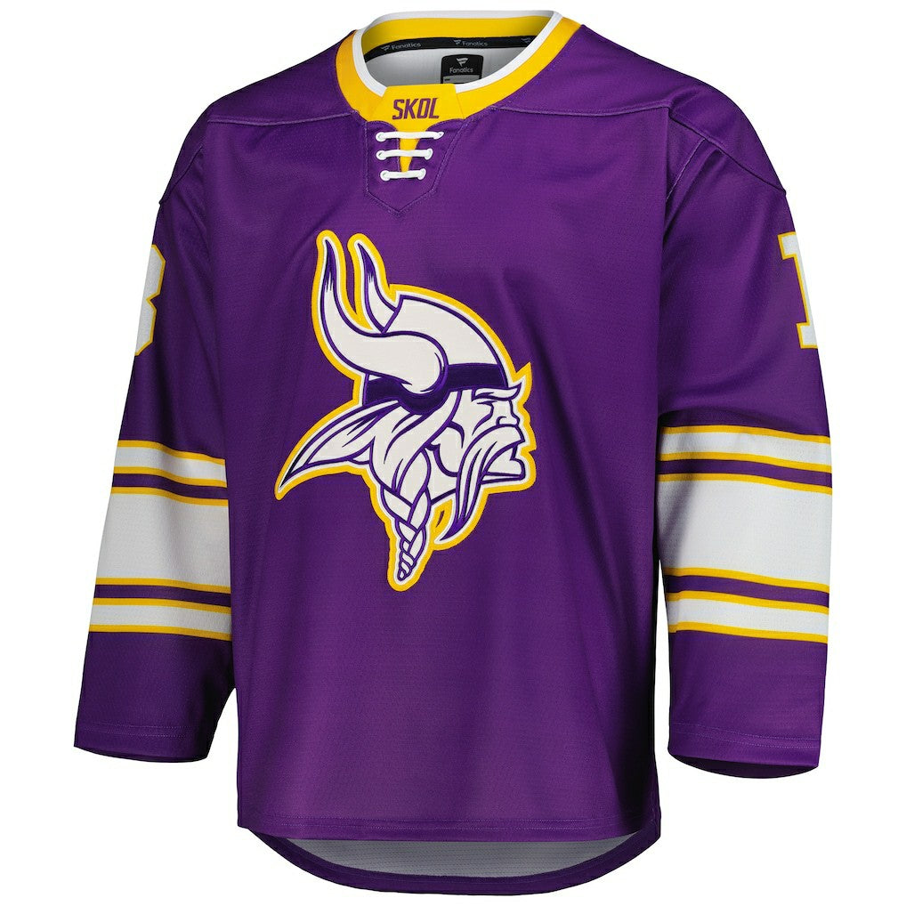 Justin Jefferson  Hockey Jersey - Minnesota Vikings Jerseys