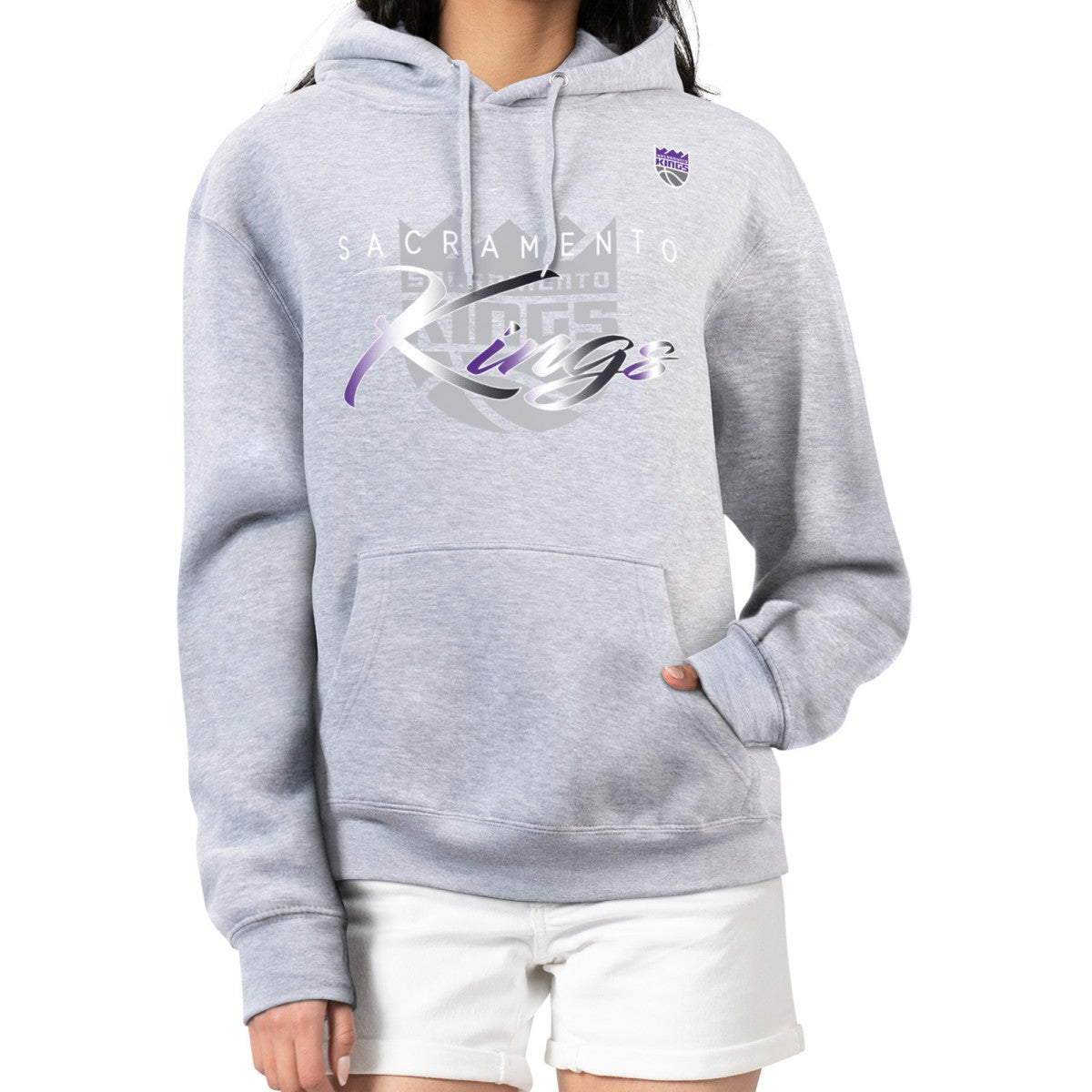 Sacramento Kings G-III 4Her by Carl Banks Women's Shadow Logo Tri-Blend Fleece Hoodie
