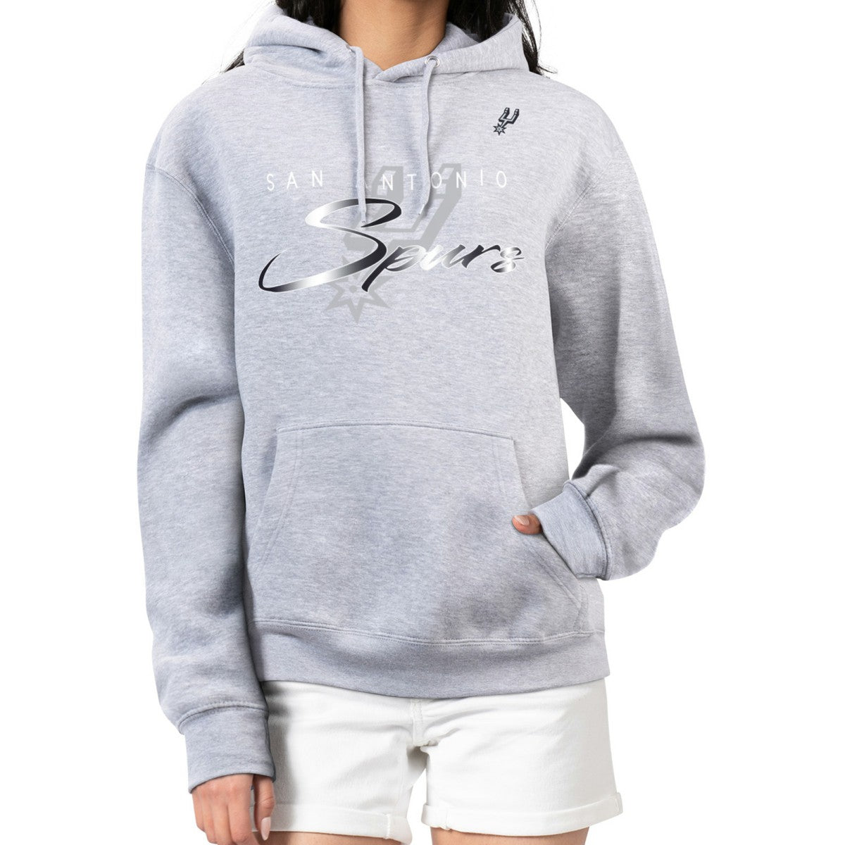 San Antonio Spurs G-III 4Her by Carl Banks Women's Shadow Logo Tri-Blend Fleece Hoodie